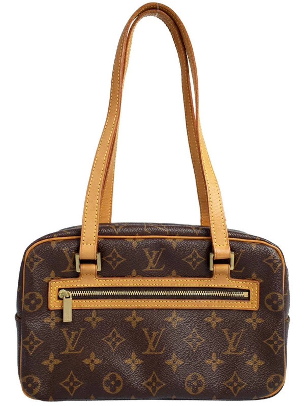 Louis Vuitton Monogram Cite Shoulder Bag Canvas Leather Brown